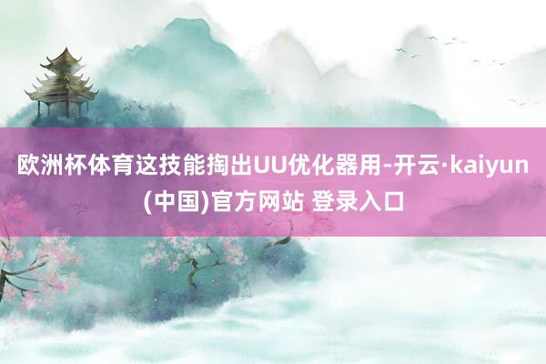 欧洲杯体育这技能掏出UU优化器用-开云·kaiyun(中国)官方网站 登录入口