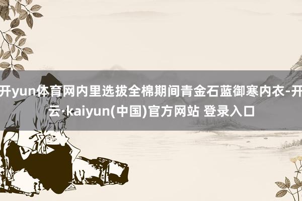 开yun体育网内里选拔全棉期间青金石蓝御寒内衣-开云·kaiyun(中国)官方网站 登录入口