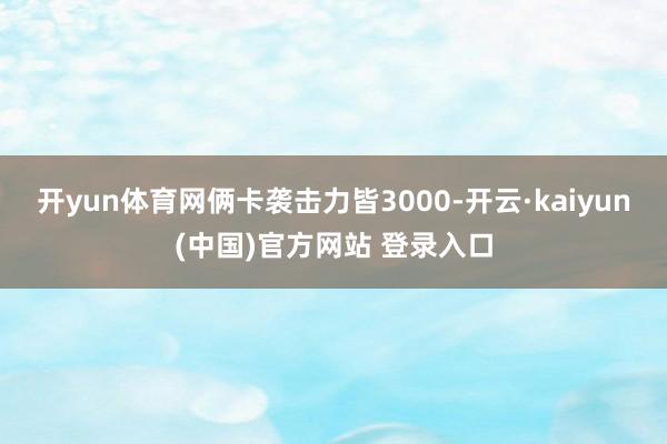 开yun体育网俩卡袭击力皆3000-开云·kaiyun(中国)官方网站 登录入口
