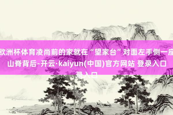 欧洲杯体育凌尚前的家就在“望家台”对面左手侧一座山脊背后-开云·kaiyun(中国)官方网站 登录入口