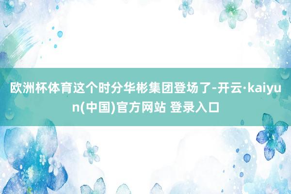 欧洲杯体育这个时分华彬集团登场了-开云·kaiyun(中国)官方网站 登录入口