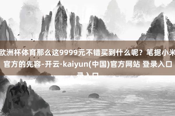 欧洲杯体育那么这9999元不错买到什么呢？笔据小米官方的先容-开云·kaiyun(中国)官方网站 登录入口