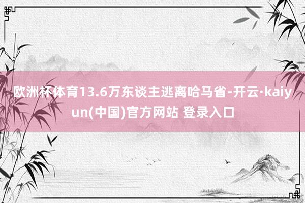 欧洲杯体育13.6万东谈主逃离哈马省-开云·kaiyun(中国)官方网站 登录入口