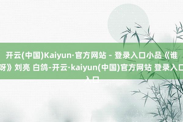 开云(中国)Kaiyun·官方网站 - 登录入口小品《谁呀》刘亮 白鸽-开云·kaiyun(中国)官方网站 登录入口