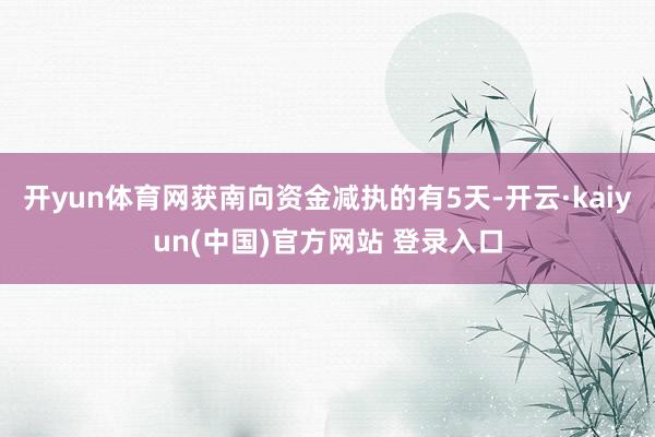 开yun体育网获南向资金减执的有5天-开云·kaiyun(中国)官方网站 登录入口