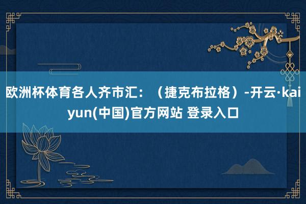 欧洲杯体育各人齐市汇：（捷克布拉格）-开云·kaiyun(中国)官方网站 登录入口