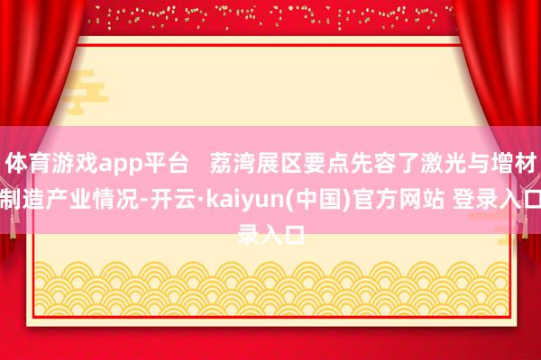 体育游戏app平台   荔湾展区要点先容了激光与增材制造产业情况-开云·kaiyun(中国)官方网站 登录入口