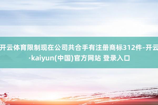 开云体育限制现在公司共合手有注册商标312件-开云·kaiyun(中国)官方网站 登录入口