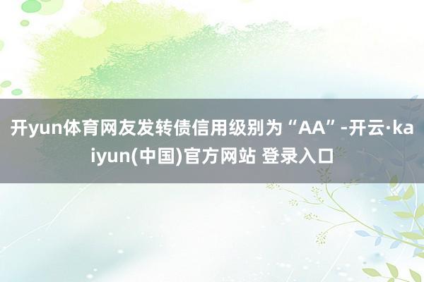 开yun体育网友发转债信用级别为“AA”-开云·kaiyun(中国)官方网站 登录入口