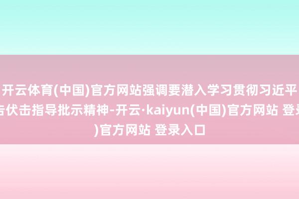 开云体育(中国)官方网站强调要潜入学习贯彻习近平总通告伏击指导批示精神-开云·kaiyun(中国)官方网站 登录入口