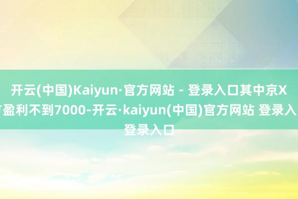 开云(中国)Kaiyun·官方网站 - 登录入口其中京X方盈利不到7000-开云·kaiyun(中国)官方网站 登录入口