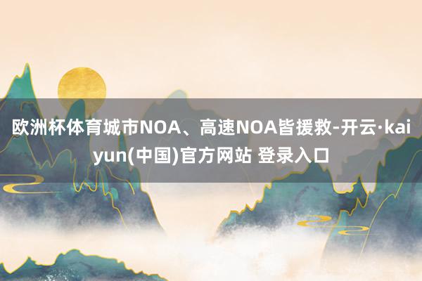 欧洲杯体育城市NOA、高速NOA皆援救-开云·kaiyun(中国)官方网站 登录入口