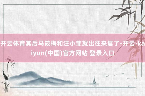 开云体育其后马筱梅和汪小菲就出往来复了-开云·kaiyun(中国)官方网站 登录入口