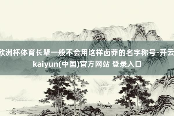 欧洲杯体育长辈一般不会用这样卤莽的名字称号-开云·kaiyun(中国)官方网站 登录入口