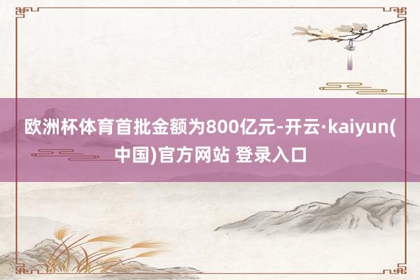欧洲杯体育首批金额为800亿元-开云·kaiyun(中国)官方网站 登录入口