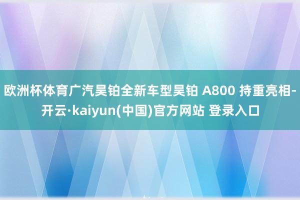 欧洲杯体育广汽昊铂全新车型昊铂 A800 持重亮相-开云·kaiyun(中国)官方网站 登录入口