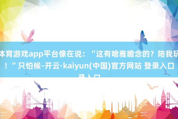 体育游戏app平台像在说：“这有啥雅瞻念的？陪我玩！”只怕候-开云·kaiyun(中国)官方网站 登录入口