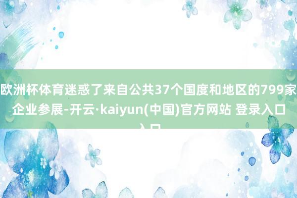 欧洲杯体育迷惑了来自公共37个国度和地区的799家企业参展-开云·kaiyun(中国)官方网站 登录入口