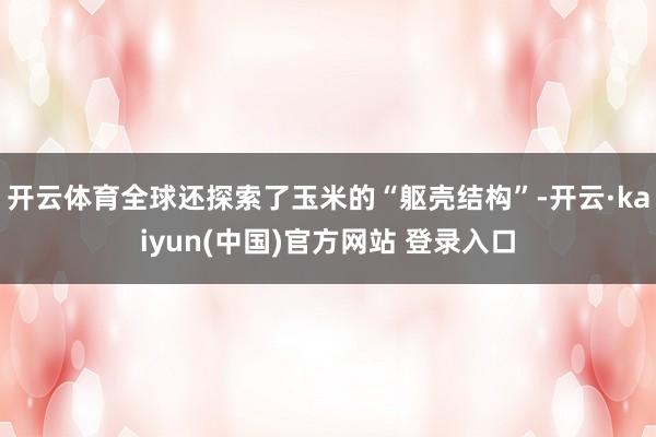 开云体育全球还探索了玉米的“躯壳结构”-开云·kaiyun(中国)官方网站 登录入口