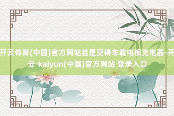 开云体育(中国)官方网站若是莫得车载电板充电器-开云·kaiyun(中国)官方网站 登录入口