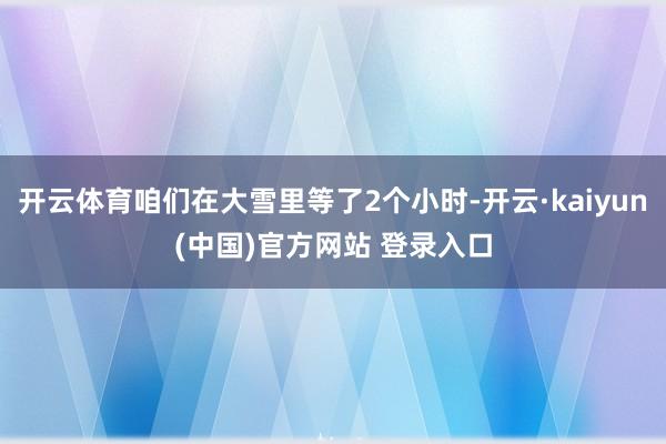 开云体育咱们在大雪里等了2个小时-开云·kaiyun(中国)官方网站 登录入口