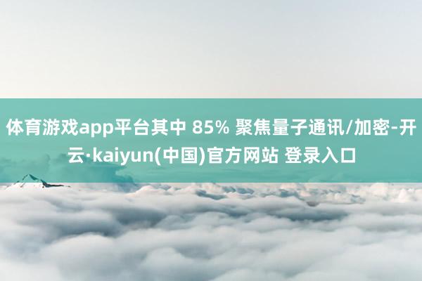体育游戏app平台其中 85% 聚焦量子通讯/加密-开云·kaiyun(中国)官方网站 登录入口