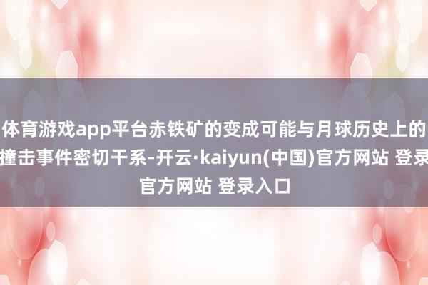 体育游戏app平台赤铁矿的变成可能与月球历史上的大型撞击事件密切干系-开云·kaiyun(中国)官方网站 登录入口