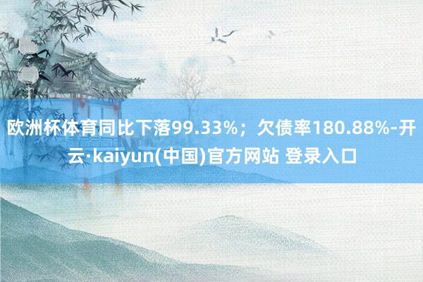 欧洲杯体育同比下落99.33%；欠债率180.88%-开云·kaiyun(中国)官方网站 登录入口