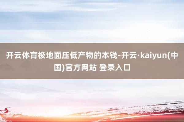 开云体育极地面压低产物的本钱-开云·kaiyun(中国)官方网站 登录入口