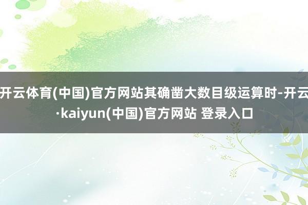 开云体育(中国)官方网站其确凿大数目级运算时-开云·kaiyun(中国)官方网站 登录入口